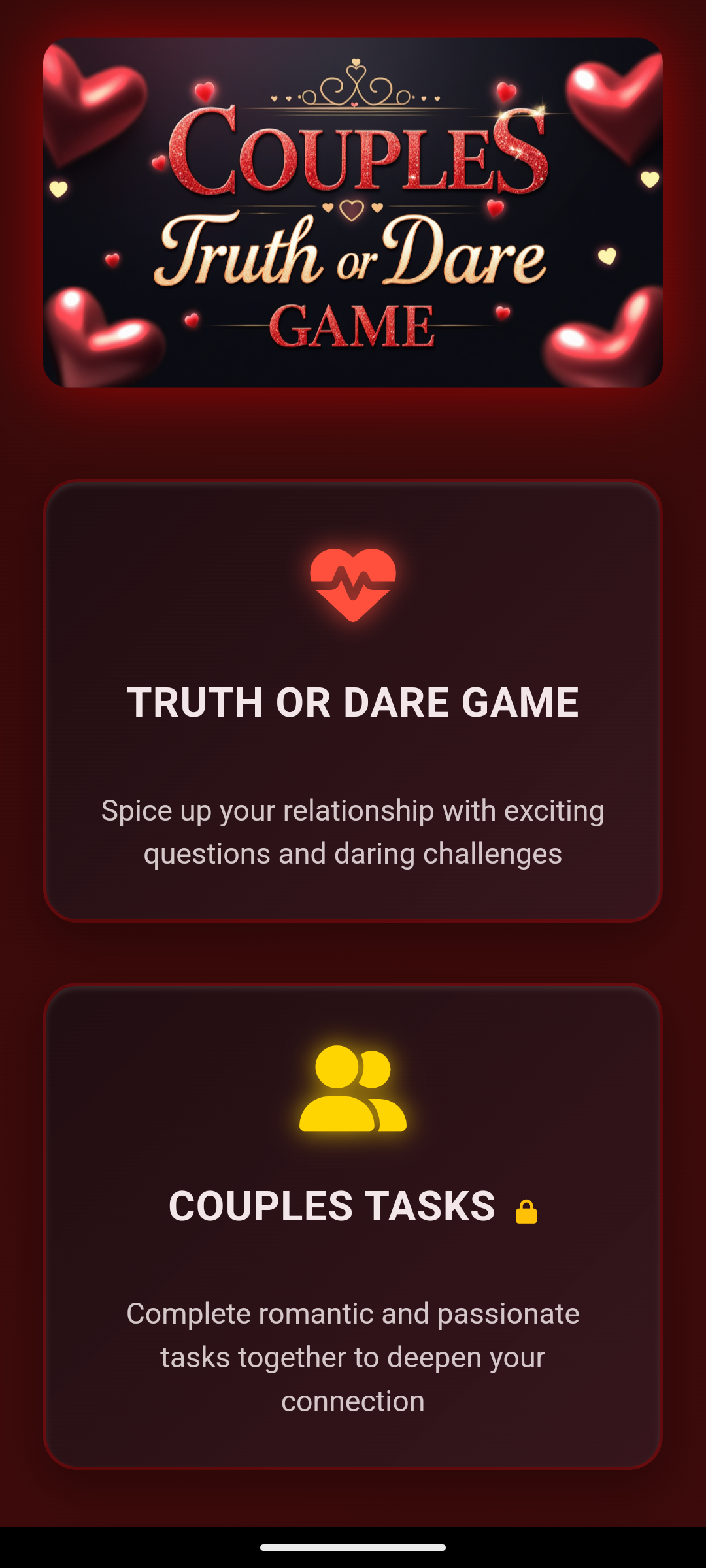 Couples Truth or Dare App